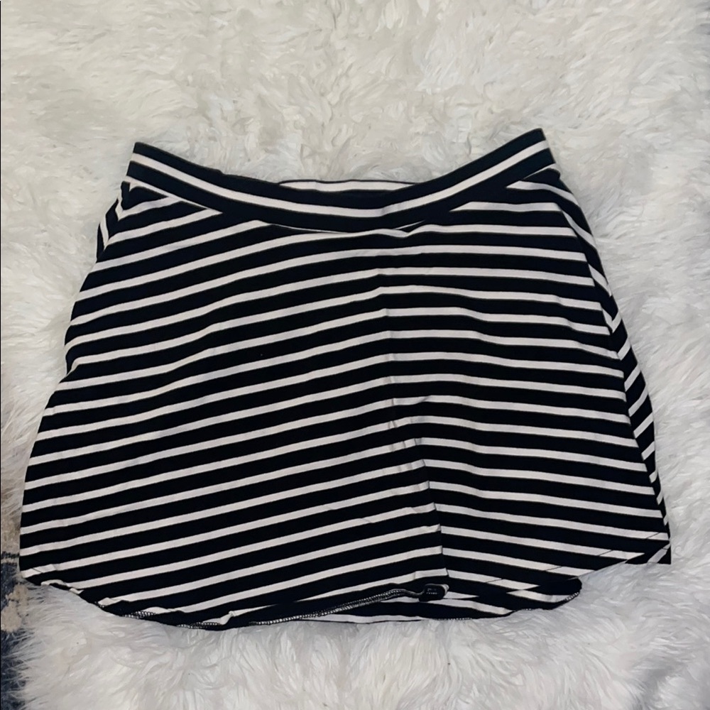 Black and White Striped Women's Skirt